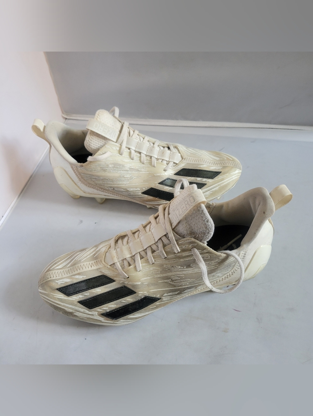 Adidas Adizero Football Cleats Mens Size 10.5 White Black
